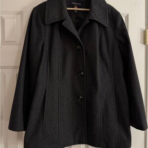 London Fog Women's Charcoal Pea Coat
